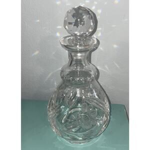 GORGEOUS Floral CUT CRYSTAL HEAVY VODKA Wine Scotch Rye DECANTER Wine Liquor